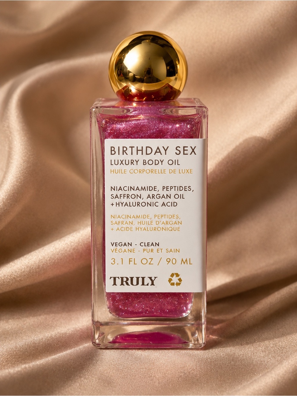 Truly Birthday Sex Luxury Body Oil Pink Shimmer 3.1 oz 90ml NEW